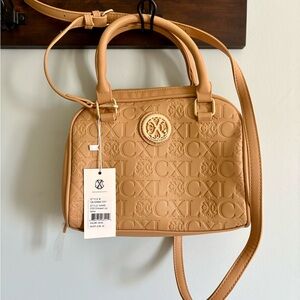 Christian Lacroix Tan Embossed Satchel